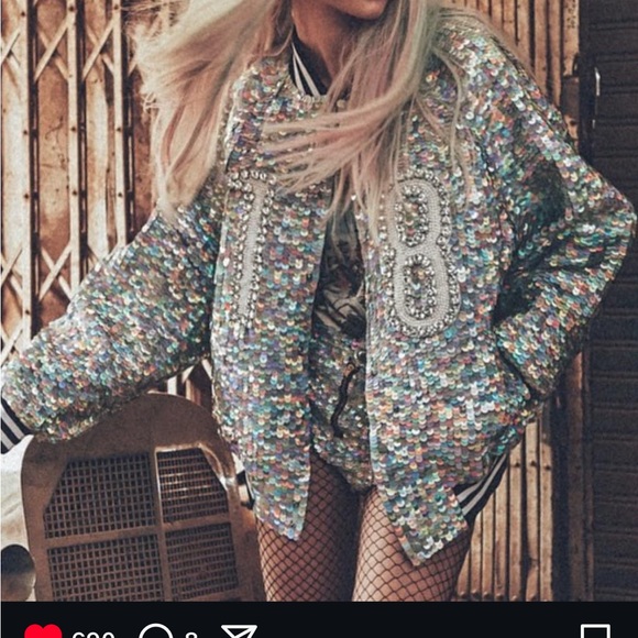 I 🖤DIY by Panida Aqua Sequin Jacket - Picture 7 of 7
